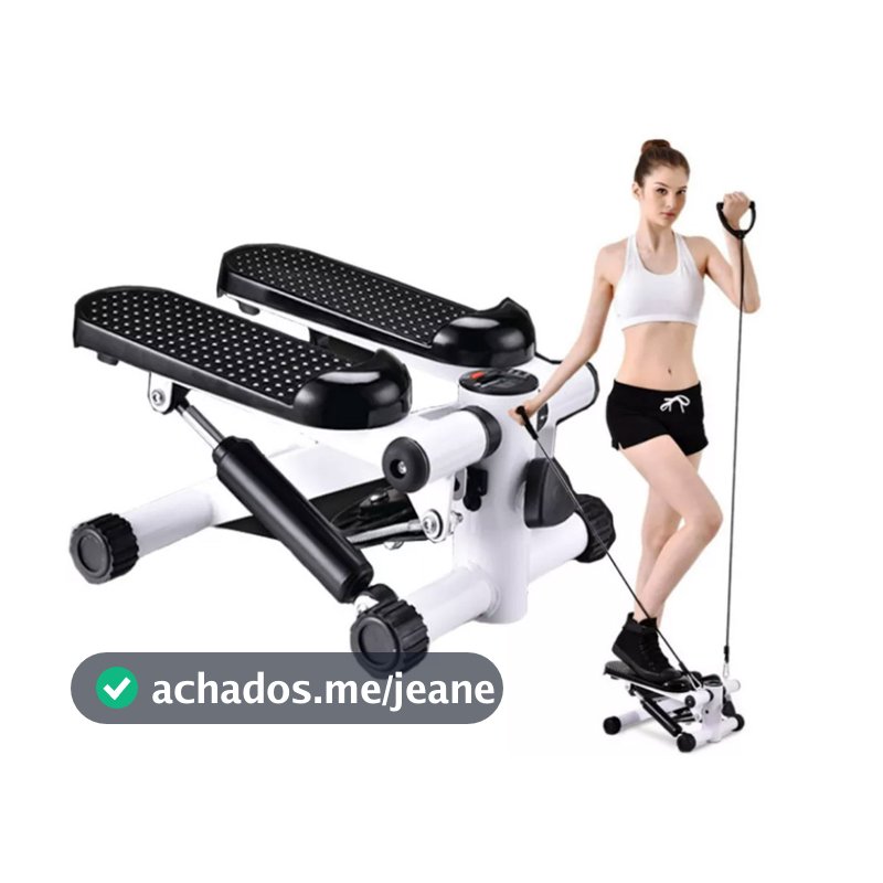 Mini Stepper Step simulador de Caminhada Ginástica com Elástico regulagem intensidade Visor LCD