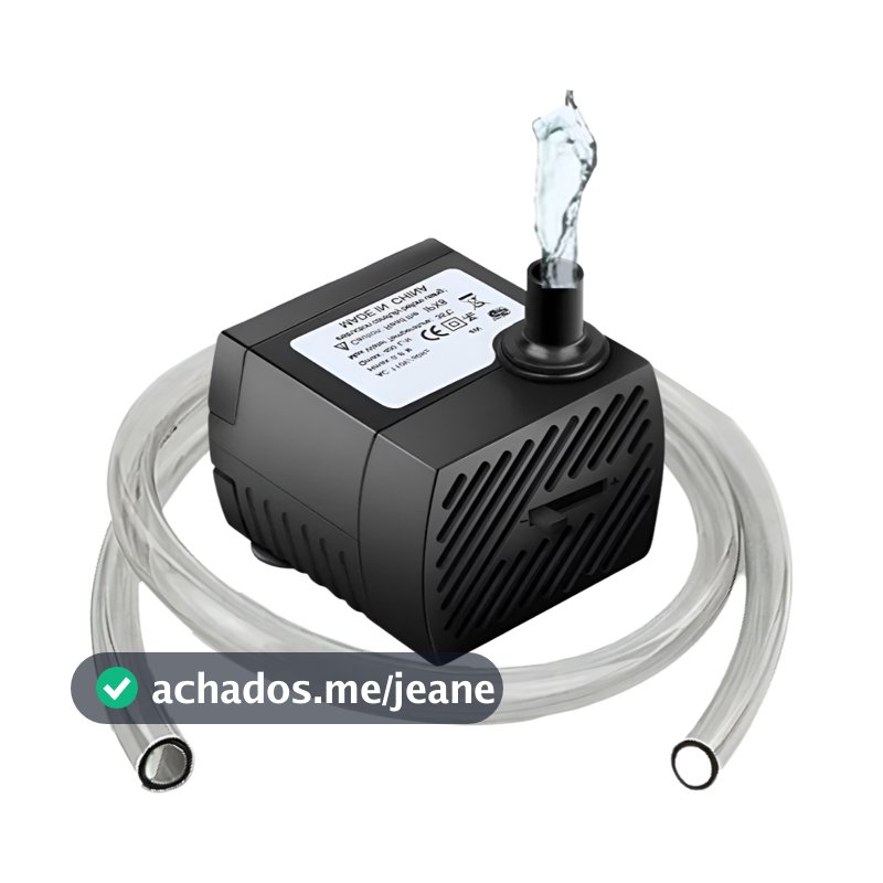 Bomba Submersa Bombinha Motor Aquário Fonte Água Bebedouro Pet + Mangueira