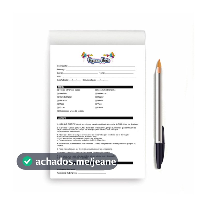 BLOCO 100 FOLHAS  CONTRATO PEGUE/MONTE   A5 USO PROFISSIONAL DESTACAVEL