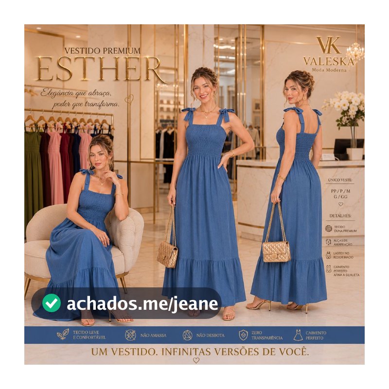 Vestido Feminino Longo de Alças ajustáveis Lastex Elegante Verão/Inverno DUNA PREMIUM ENVIO IMEDIATO