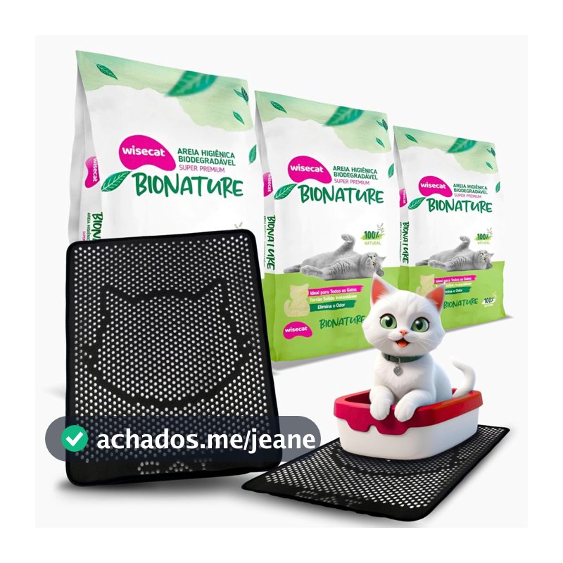 3 Areia Grossa Verde Bionature 2Kg Com Coletor Mypetone