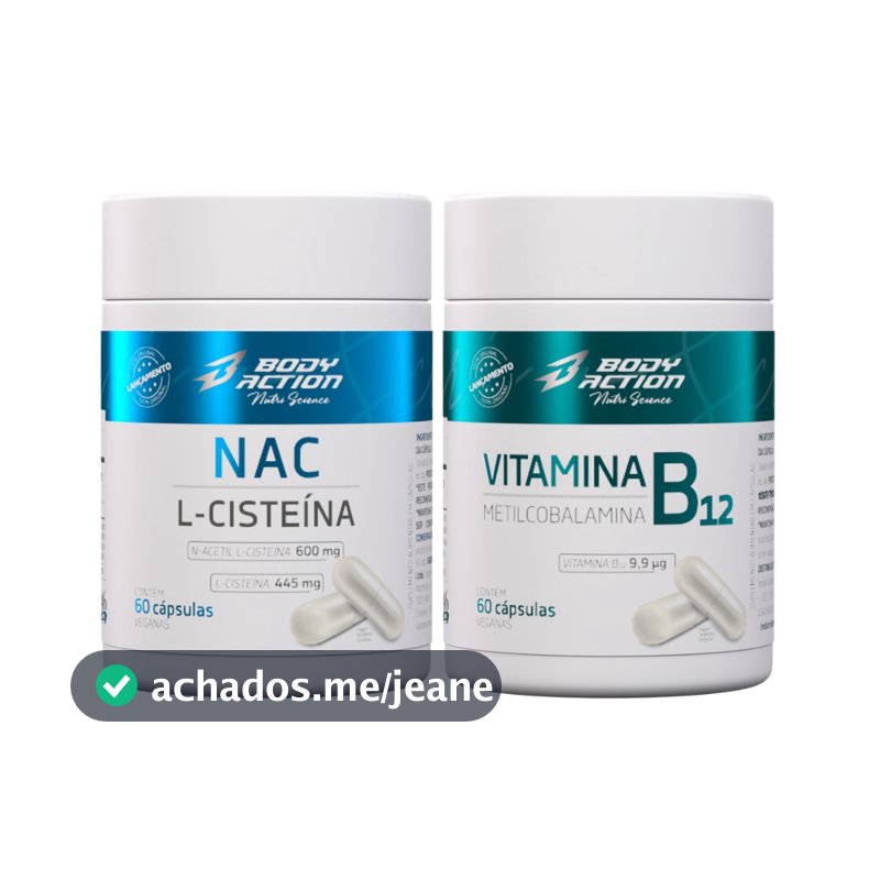 Kit Nac Acetilcisteína + Vitamina B12 Metilcobalamina Bodyaction