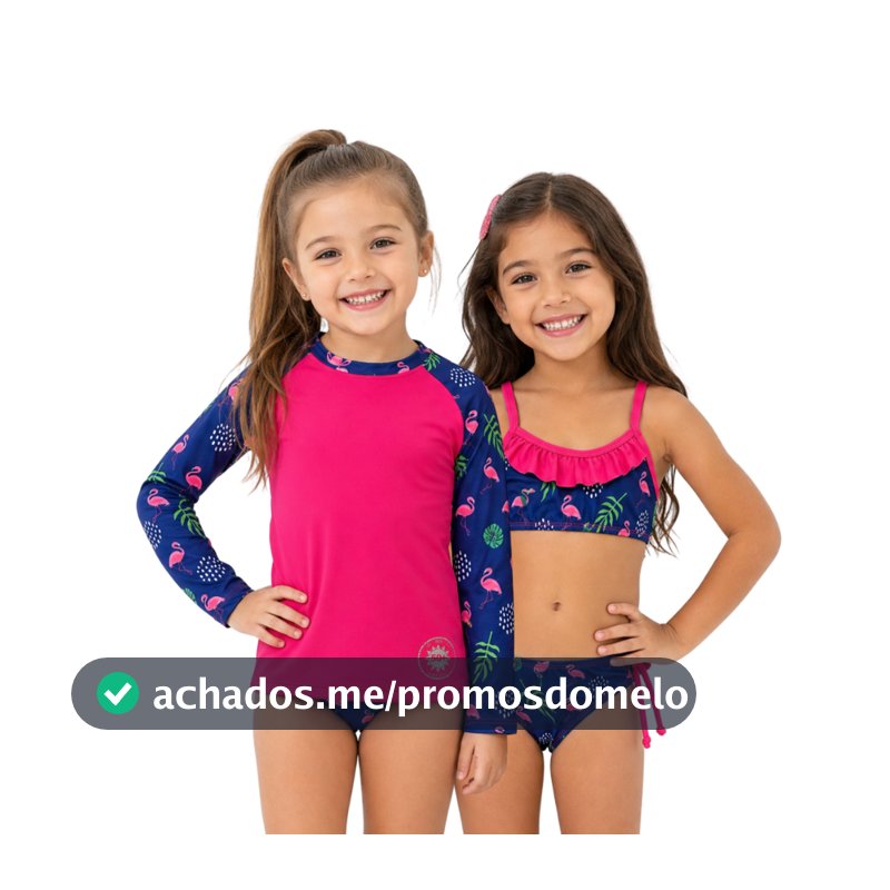 Conjunto 3 Peças Camisa + biquíni Moda Praia/piscina infantil/juvenil 2 ao 16 Anos Confortável