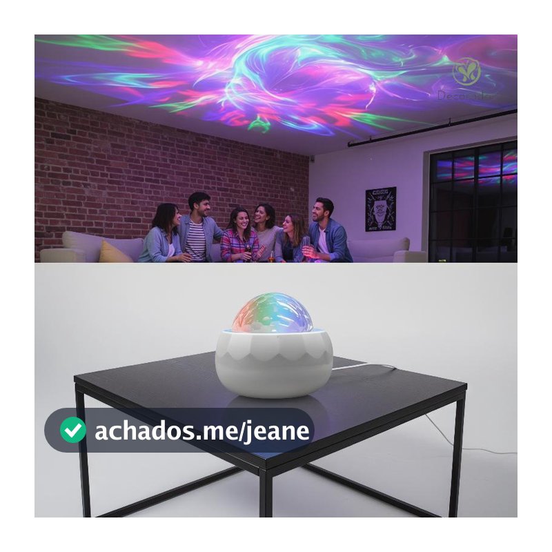 Luz Noturna Decorador LED Galaxy Aurora , 7 Modos , USB , Giratória , Remota