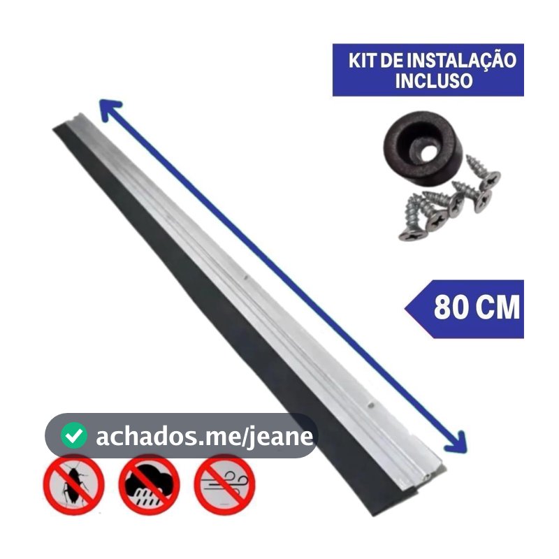 VEDA PORTA ALUMÍNIO REFORÇADO ANTI INSETO -  POEIRA - FRIO | 70CM 80CM 90CM 100 KIT INSTALAÇÃOCM 1M