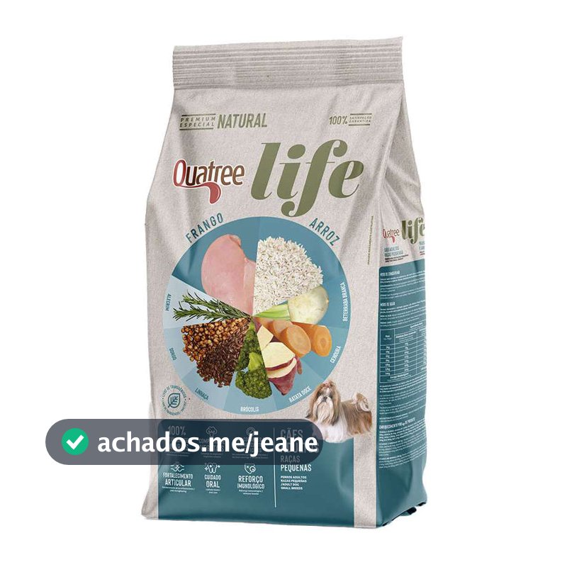 Ração Quatree Life Cães Adultos Raças Pequenas Frango e Arroz 10.1 Kg