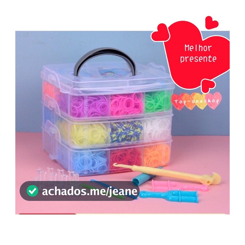 （com caxia) 3000 Elástico Loom Bands Clips Pulseira Cores Sortidas