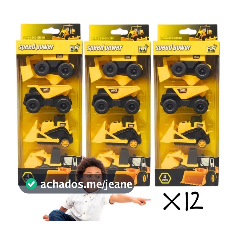 Kit 12 Carrinhos de Construção Brinquedo Trator Escavadeira Com Fricção Carrinhos Coleção Atacado