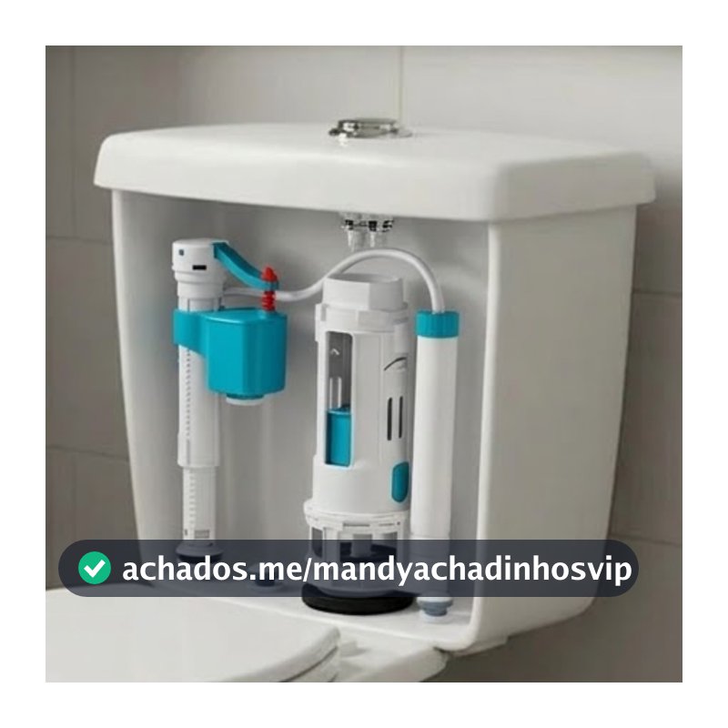 Kit Mecanismo Caixa Acoplada Descarga com Botão de Acionamento Duplo Universal 3L e 6L