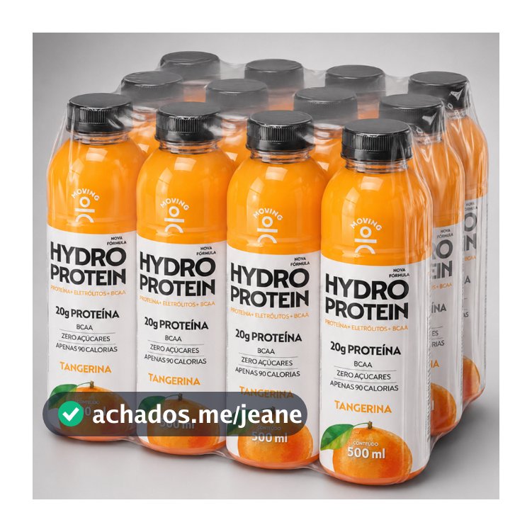 Kit 12 Hydro Protein Moving Tangerina 500ml Zero Açúcar 20g Proteína com BCAA