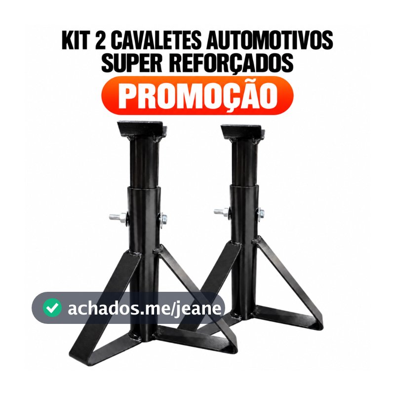 Kit 2 Cavalete Automotivo Reforçado Profissional 2 Toneladas Apoio Seguro Veículos Passeio