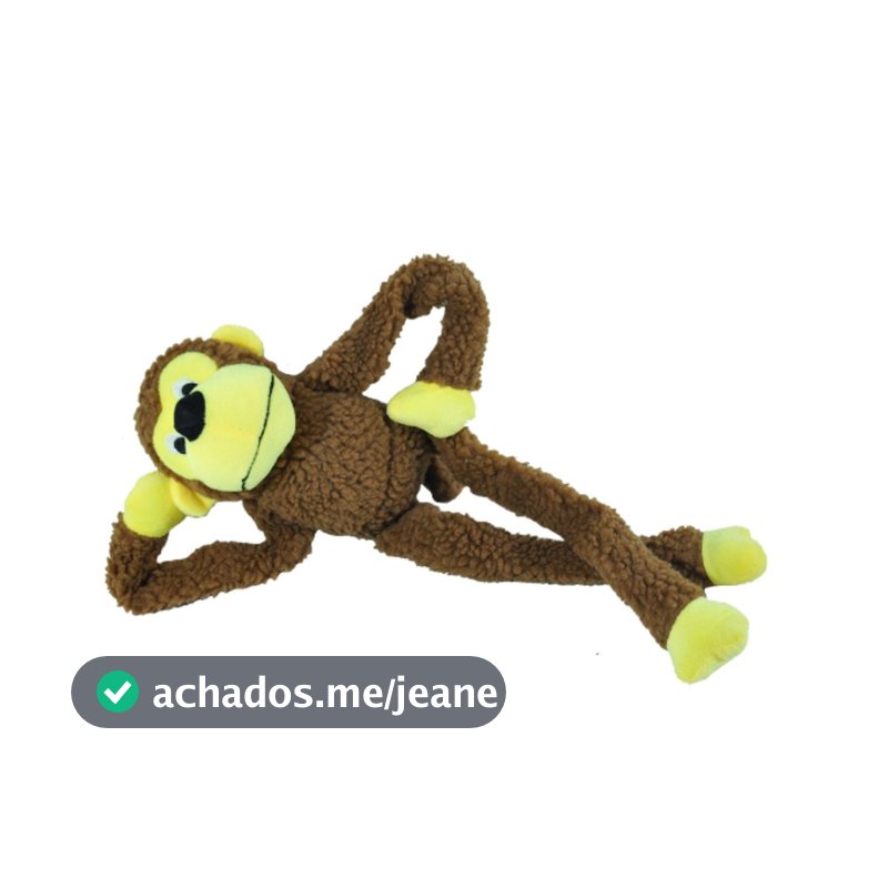 Brinquedo Cachorro pet mordedor macaco macaquinho de pelucia com Apito e olhos bordados ORIGINAL