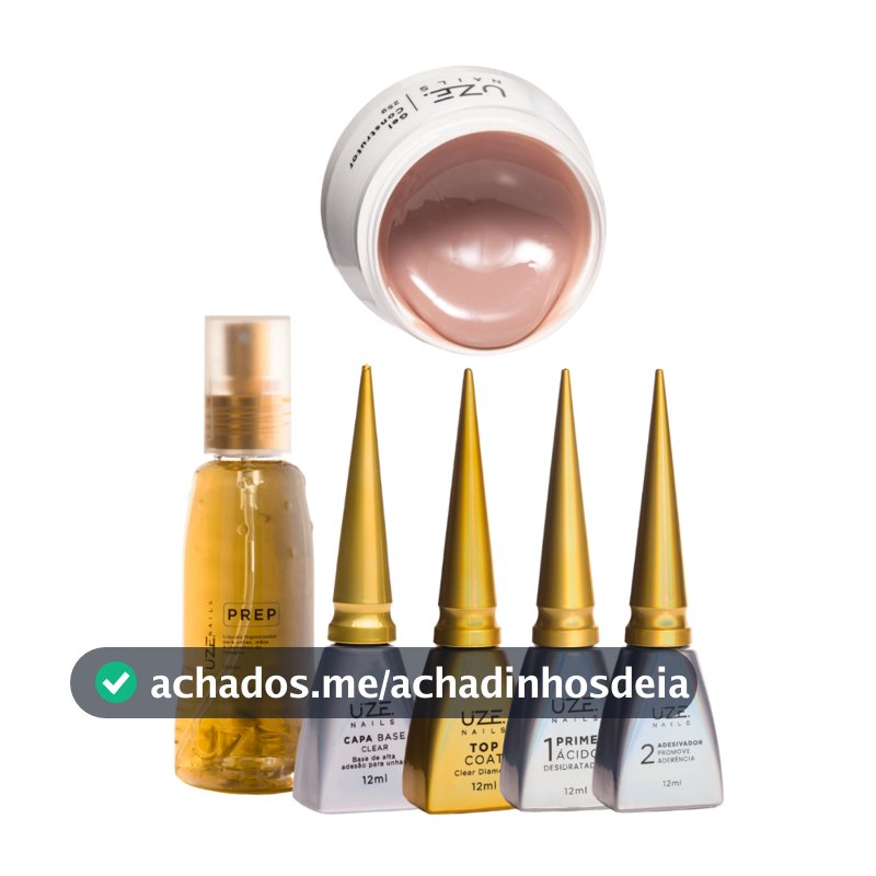 Kit Uze Gel Construtor 25g + Gel Base 12ml + preparadores Unhas - Uze Nails