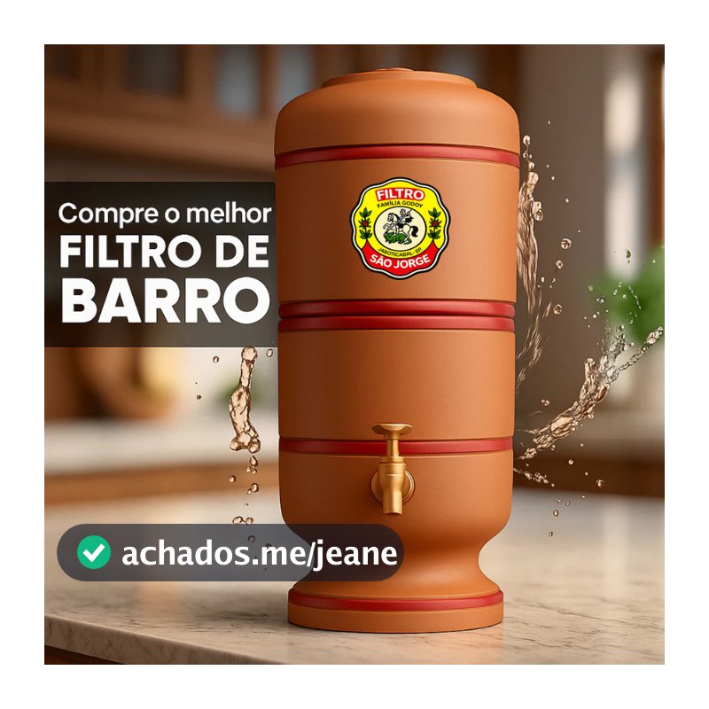 Bebedouro de Água Filtro de Barro Tradicional 6 Litros Total Completo C/ Vela + Boia + Torneira