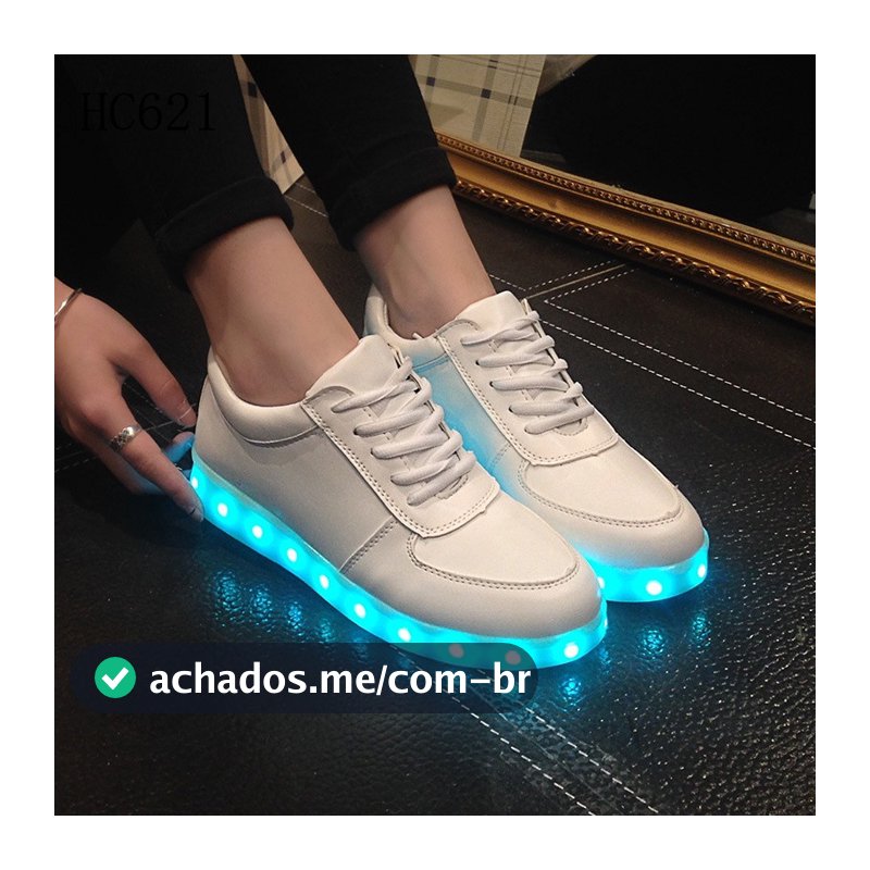 Tênis Unissex 2026 com Glitter e Luzes, Tênis USB LED Colorido Recarregável HL550