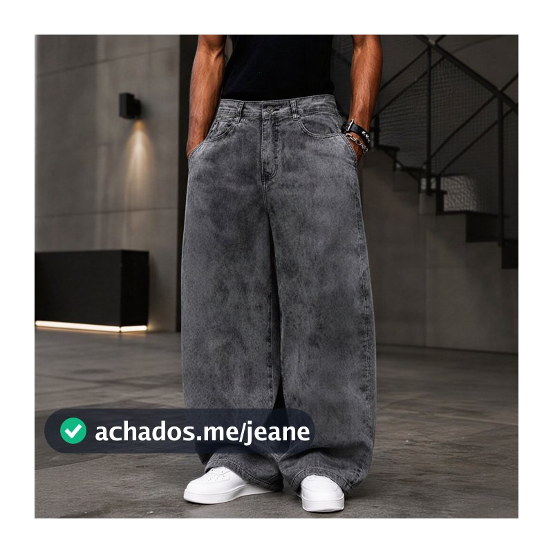 Calça Jeans Baggy Masculina Balão Larga Carpenter Streetwear Skatista Wide Leg Premium Casual Confortável Dazzling