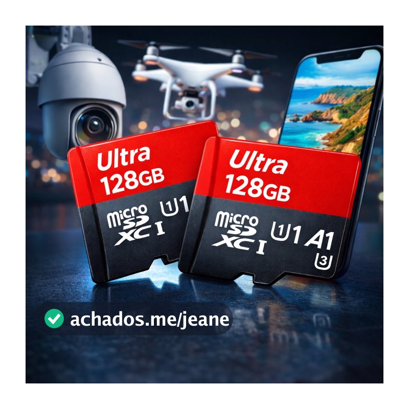 Kit 2 Cartão de Memoria Micro SD 128gb Ultra Cameras de Segurança notebook Celular Drones Classe 10