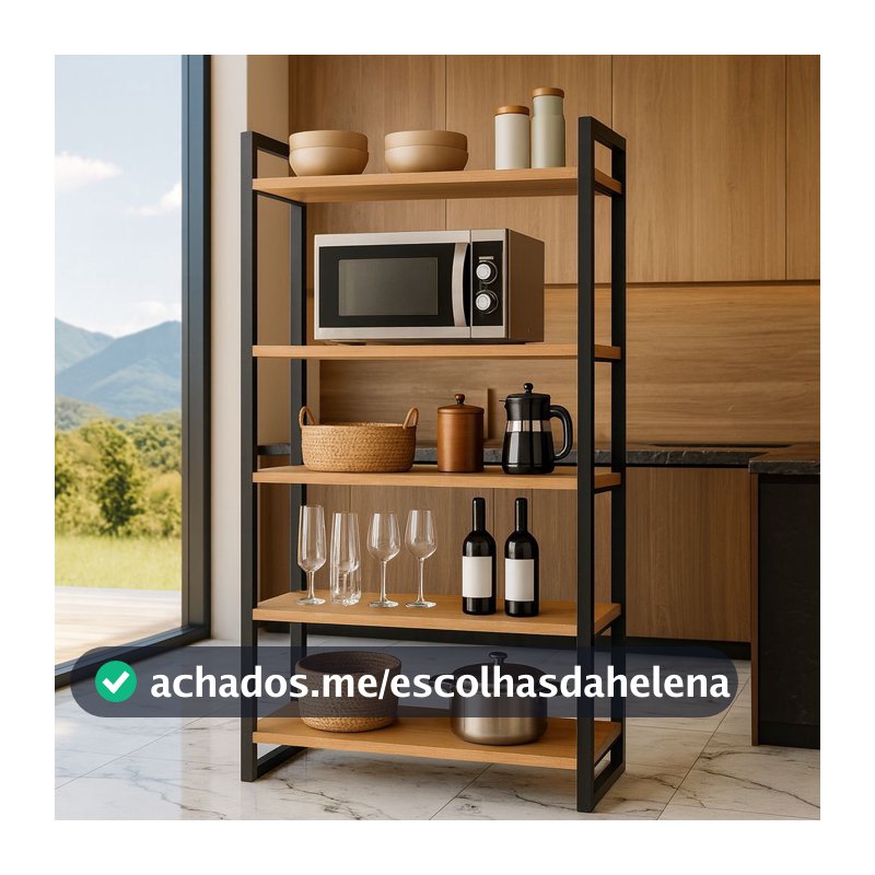 QUEIMA DE ESTOQUE - Aparador Industrial Multiuso com 5 Prateleiras para Cozinha - em Metalon