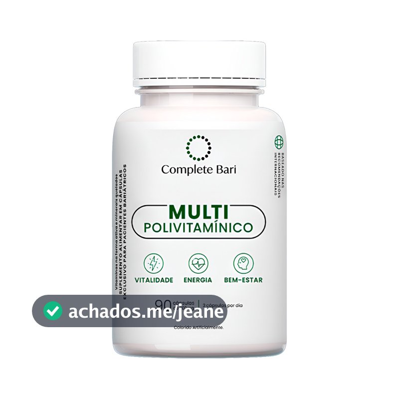 Complete Bari Suplemento Multivitamínico Bariátrico 90 Cápsulas 23 Nutrientes Vitaminas e Minerais