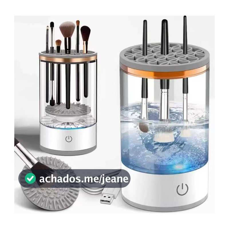 Limpador Pincel Esponja Maquiagem Elétrico USB Automático Recarregável Lava Seca Armazenamento