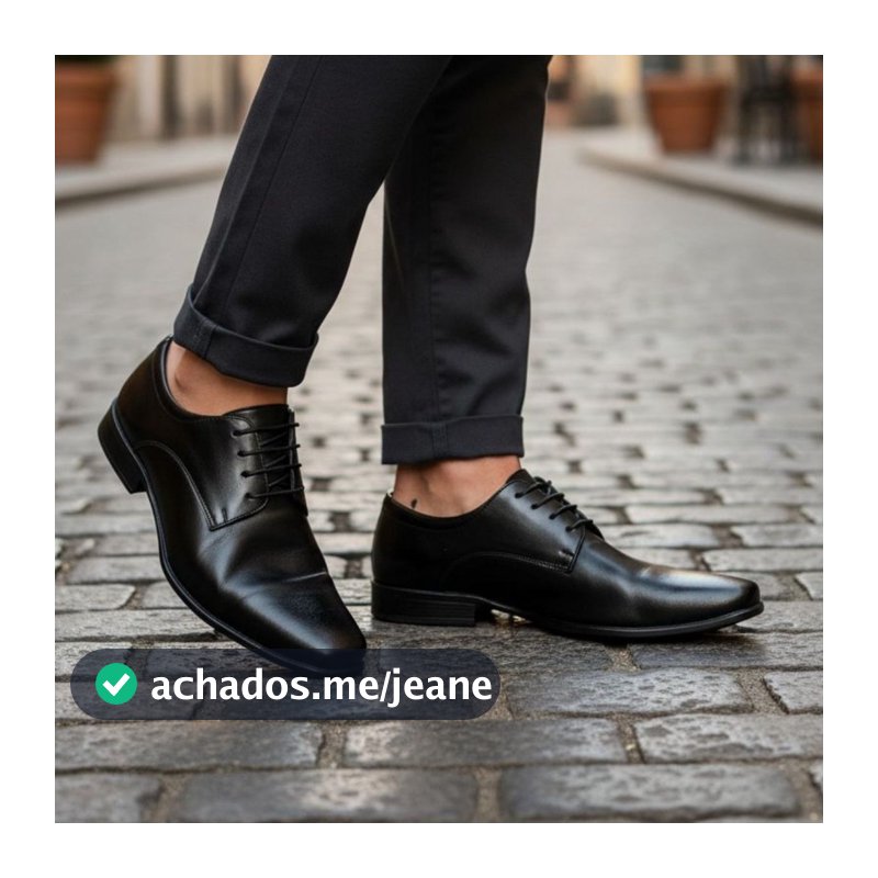 Sapato Social Masculino Sintetico Leve Classico De Amarrar