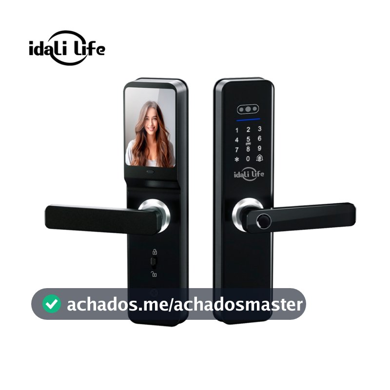 Fechadura Digital Inteligente com Câmera Biométrica Impressão Cartão Senha Desbloqueio IDALI LIFE