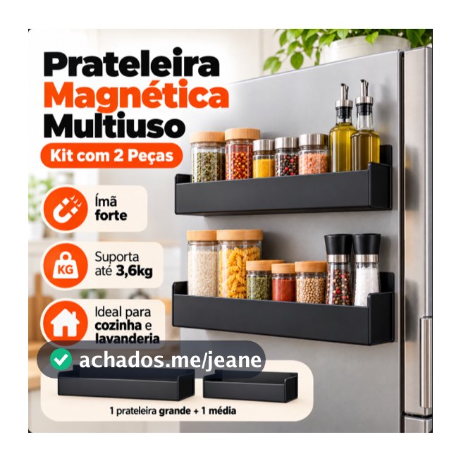 2x Rack Prateleira Organizador Magnético Cozinha Geladeira Máquina de Lavar Temperos