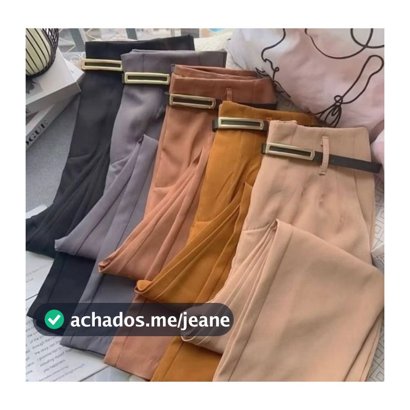 kit 3 calças alfaiataria feminina zíper lateral sob medida acompanha o cinto casual