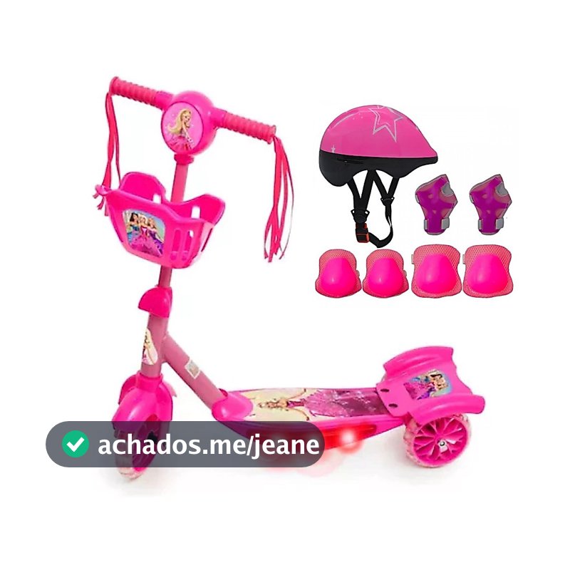 Patinete Barbie Rosa Menina + Surpresa + Envio para Todo Brasil sem Taxação
