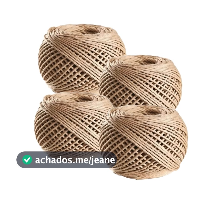 Kit C/4 Un Fio Cordão Barbante Rami 2mm Rolo 100g Sisal Aprox 90mts Artesanato Convite Tags Alças