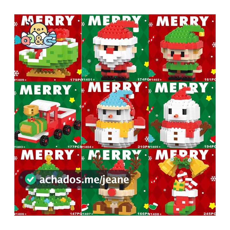 Bloco De Construção De Natal Série Papai Noel Rena Quebra-Cabeça Montagem Tijolos Decoração De Mesa Brinquedos Infantis Para O Miúdo Presente