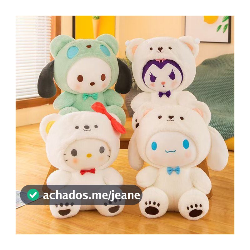 Pelúcia de desenho animado 25 cm Kuromi Sanrio My Melody Cinnamoroll antialérgico
