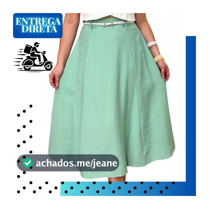 Saia Midi Tecido Sensorial Marant Com Elástico Atrás E Bolsos Laterais Tendência Moda Feminina Do P ao G1 Pluz size