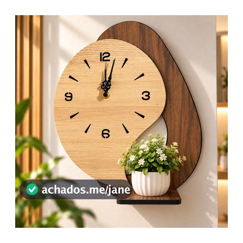 Relógio de Parede Decorativo Com Prateleira Moderno Luxo Sala Quarto Escritório Decoração Últimas Unidades