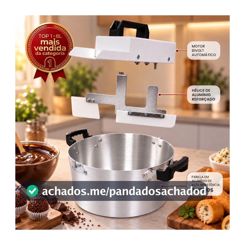 Panela Mexer Doces De Festa Brigadeiros Recheios Automática Sistema Power Plus 8 L Promoção