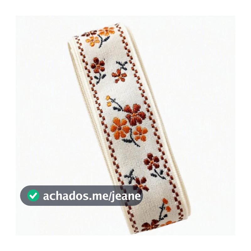 Fita Bordado Floral Vintage | Largura 25mm | 5 metros Artesanato Laços Decoração