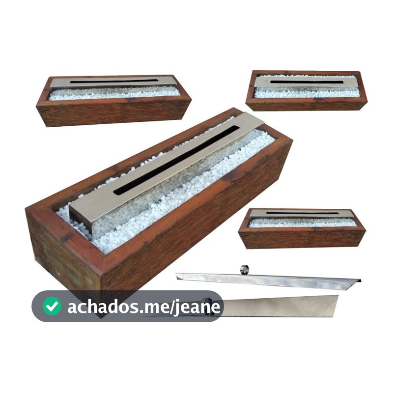 Lareira Ecológica inox rustica queimador mesa  Sustentavel Portátil Etanol/álcool