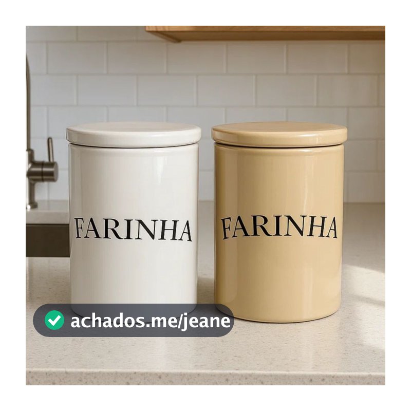 Porta Mantimentos P/ Farinha Com Tampa em Cerâmica Ki-Cerâmica