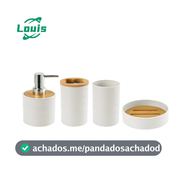 Louis Kit 4 Peças De Banheiro Porta Sabonete Líquido/Saboneteira/Porta Escova