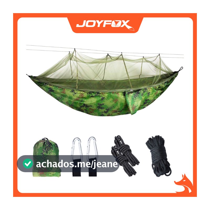 Rede De Dormir Descanso Com Mosquiteiro Camping 300kg JOYFOX