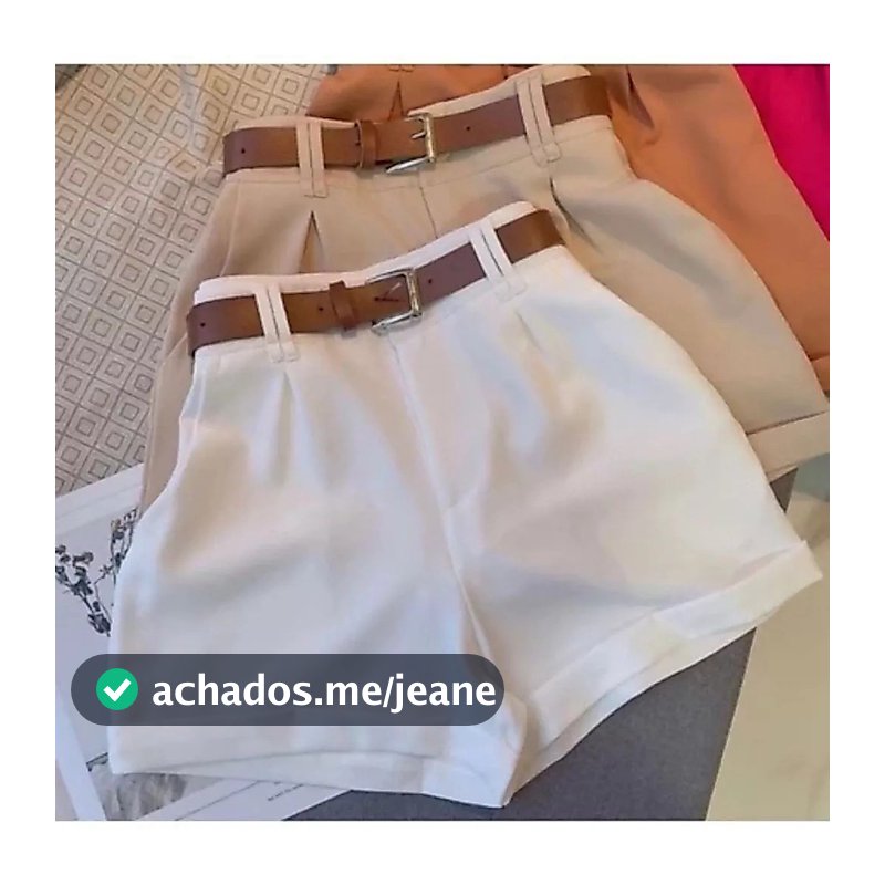 SHORT ALFAIATARIA FEMININO CINTURA ALTA COM BOLSO SOCIAL PROMOÇÃO ENVIO IMEDIATO