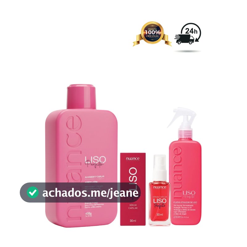 Kit Progressiva Orgânica Profissional Liso Perfeito 400g Nuance + Spray + Serum