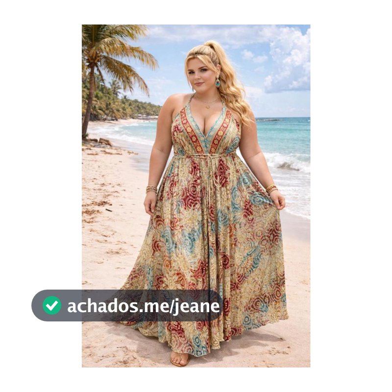 Vestido Plus Size Feminino Modelo Indiano Colorido Estampado Tamanhos 48 50 52 54 Para Verão  - Valoriza Curvas Silhueta
