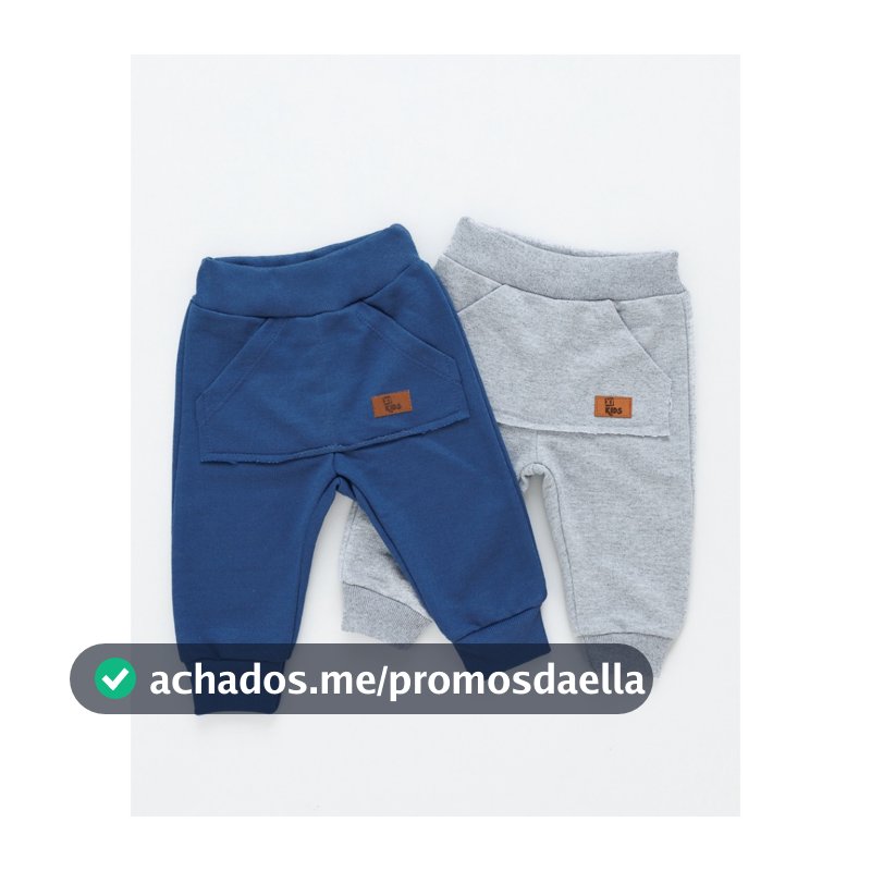 Kit 2 Calças Bebê Moletom Careca Menino