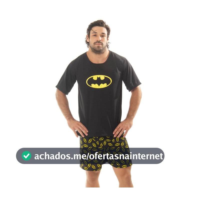 Pijama Adulto Masculino Meia Manga / Super Heróis / Roupa de Dormir / Pijama Masculino