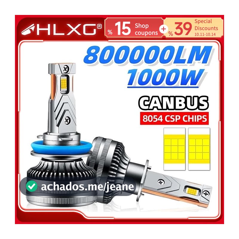 três anos H11 H7 H4 Faróis Canbus LED H3 H8 H1 HB3 HB4 9005 9006 9012 HIR2 H9 6500K Lâmpada De Carro