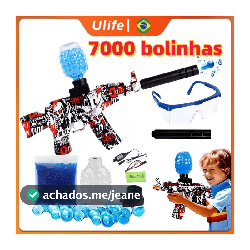 Lançadora de Gel Elétrica Com 7000 Bolinhas para Atividades ao Ar Livre – Equipamento de Lazer Adulto