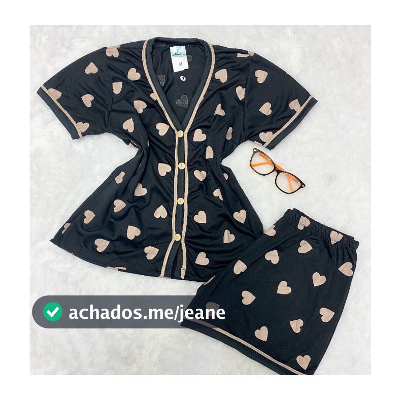 Píjama Americano Feminino Gola V Com Botões Amamentação Blogueira Malha Premium