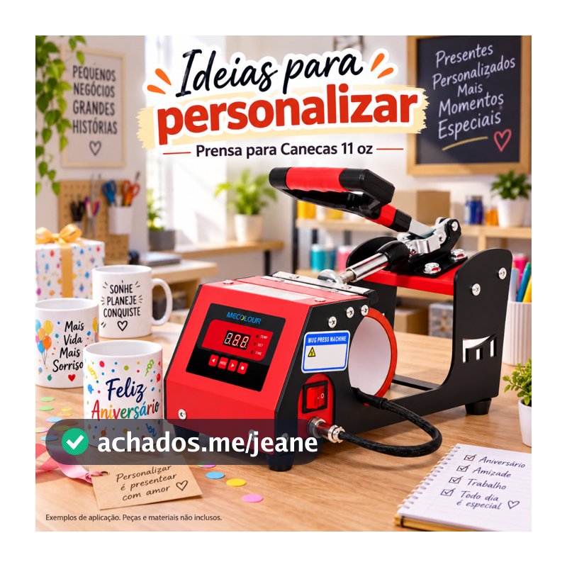 11oz Prensa Térmica Canecas Sublimador Touch Screen Cor Vermelho/preto 110/220V Mecolour