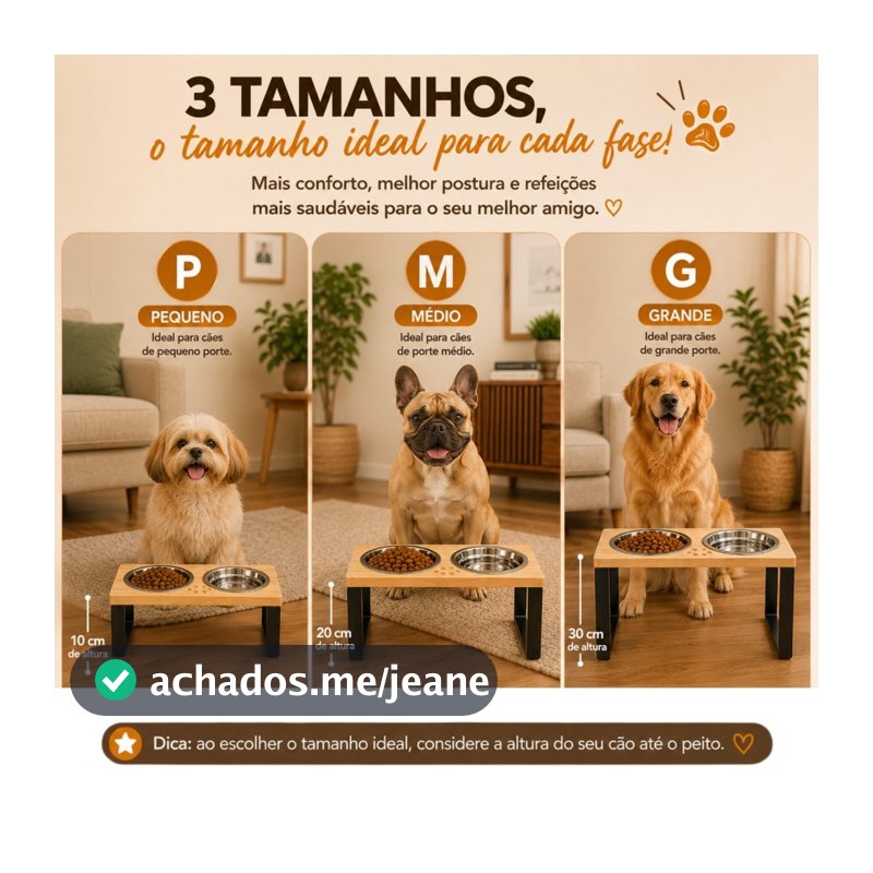 Comedouro Elevado Duplo Inox com Base Larga para Maior Estabilidade comedor pet